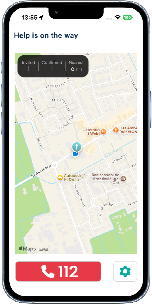 Noodmelding en locatie van een lone worker